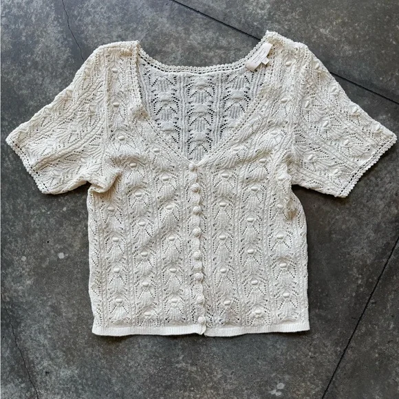 Sezane Cream Knit Cardigan - Picture 2 of 6